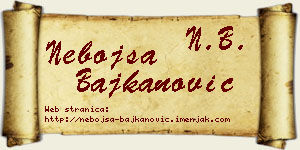 Nebojša Bajkanović vizit kartica